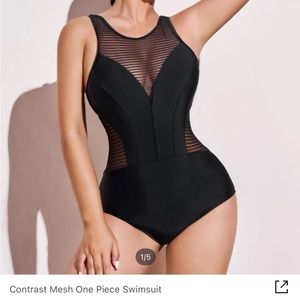 Shein contrast mesh swimsuit